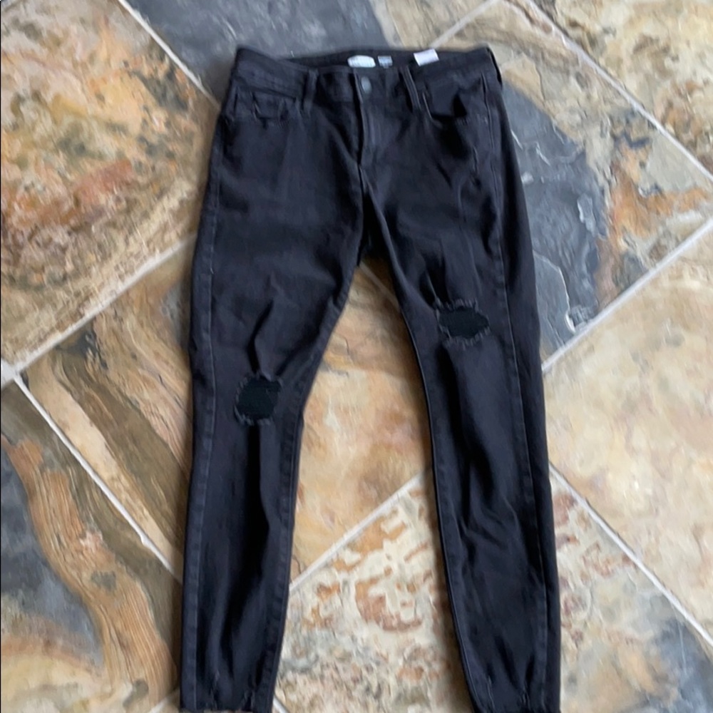 Old Navy Rockstar Super Skinny Ankle Jean Black 4P